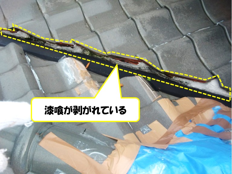 高石市　漆喰が剥がれている